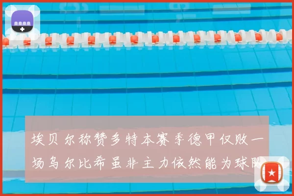 埃贝尔称赞多特本赛季德甲仅败一场乌尔比希虽非主力依然能为球队贡献力量